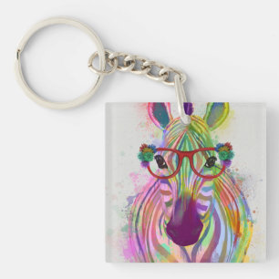 Llavero Zebra Rainbow Splash