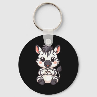 Llavero Zebra with heart women girls kids heart cute zebra