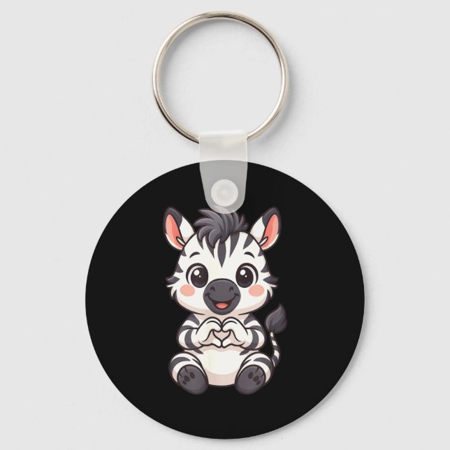 Llavero Zebra with heart women girls kids heart cute zebra (Anverso)