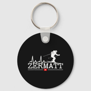 Llavero Zermatt Heartbeat Alpine Skiine Swiss Alps Switzer