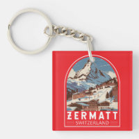 Zermatt Suiza Ilustracion Viaje Retro