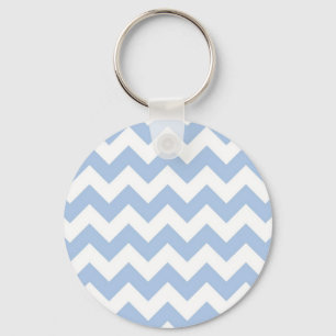 Llavero Zigzag azul claro y blanco
