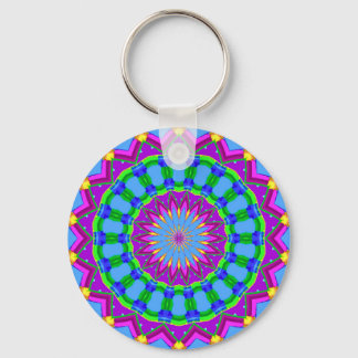 Llavero Zigzag Blue y Purple Kaleidoscope Circulo de moda