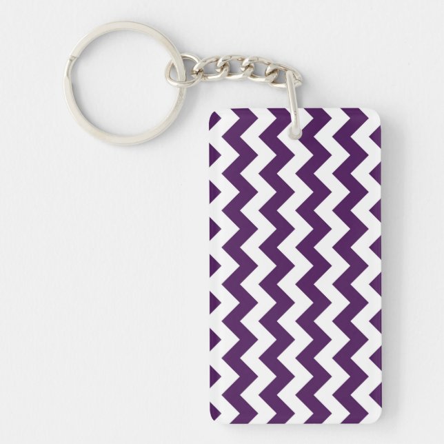 Llavero Zigzag morado y blanco (Frente)