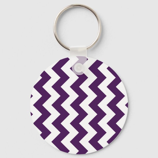 Llavero Zigzag morado y blanco (Anverso)