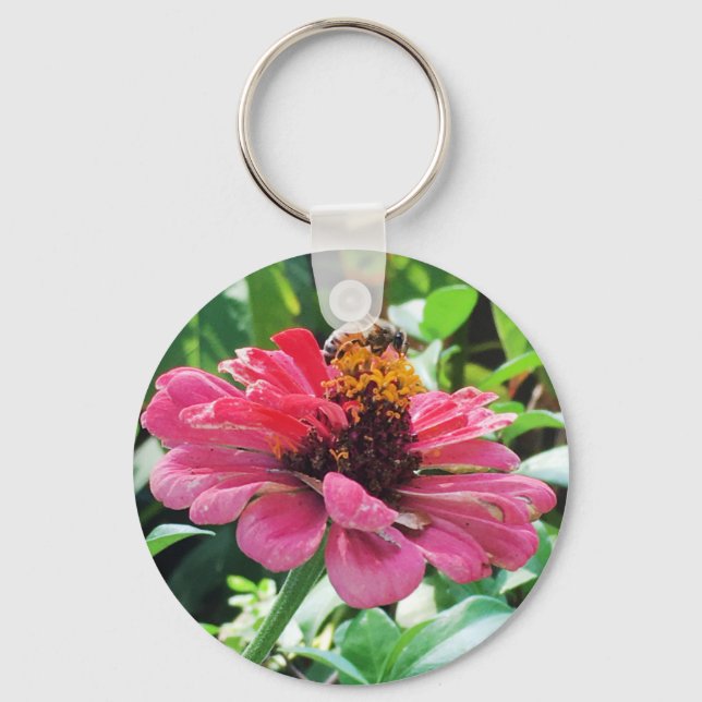 Llavero Zinnia Honey Bee (Anverso)