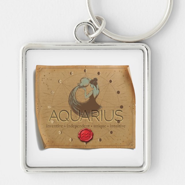 Llavero Zodiac - Aquarius - Keychain (Frente)
