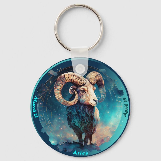 Llavero Zodiac Aries Ram Personalizar Personal Keychain (Anverso)