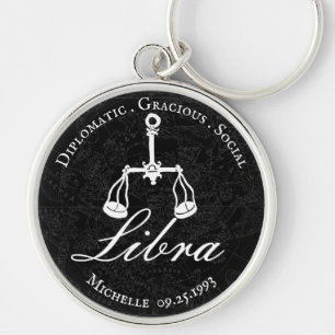 Llavero Zodiac Libra Astrología Personalidad Personalizad