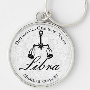Llavero Zodiac Libra Astrología Personalidad Personalizad