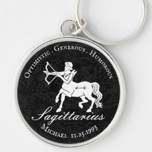 Llavero Zodiac Sagittarius Astrología Personalizado Vintag