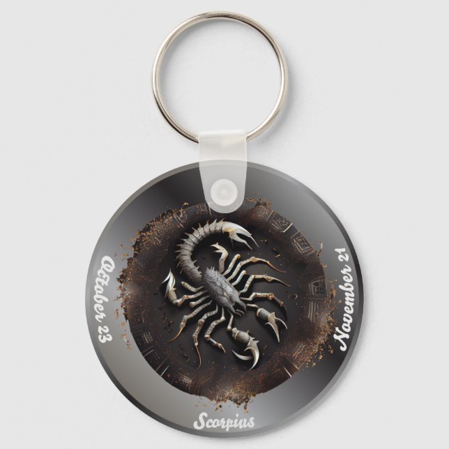 Llavero Zodiac Scorpius Personalizado Personal Keychain (Anverso)