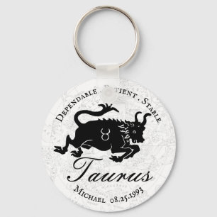 Llavero Zodiac Taurus Personalizado de rasgos de astrolog