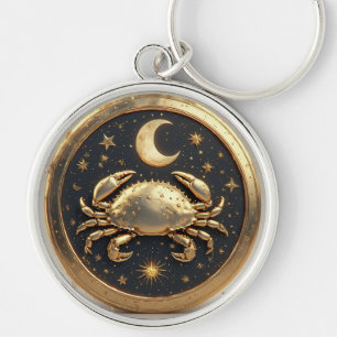 Llavero Zodiaco Cósmico de Cáncer Dorado