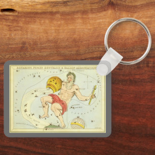 Llavero Zodiaco vintage, Constelación Astrológica Acuario