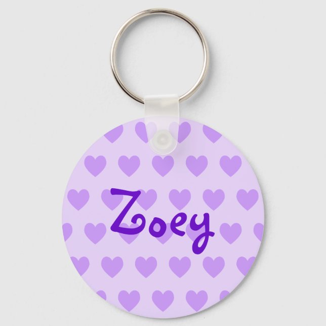 Llavero Zoey en morado (Anverso)