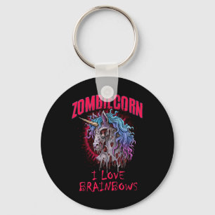 Llavero Zombie Unicornio I Love Brainbows Punk Gótico góti
