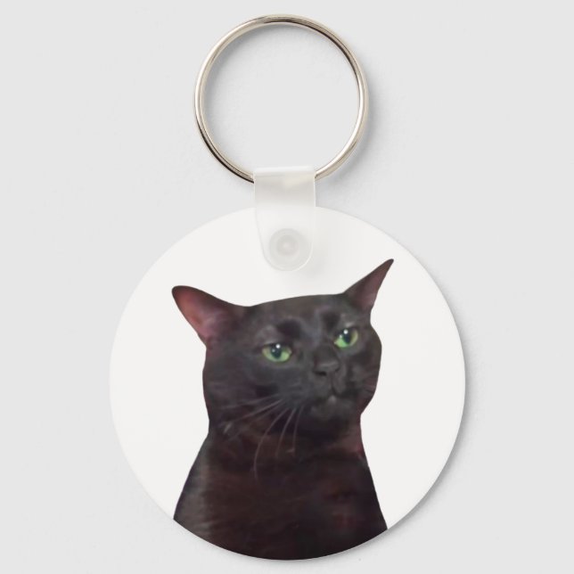 Llavero Zoned Out Cat Meme Doble Lado Keychain (Anverso)