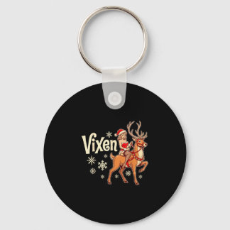 Llavero Zorra reno de Navidad chica pin up santa vintage