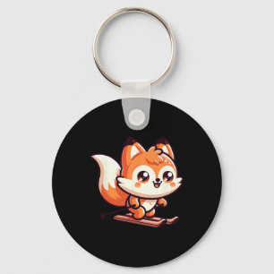Llavero Zorro adorable esquiando Kawaii pendiente alpina d