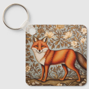 Llavero Zorro Caminando Inspirado en William Morris