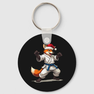Llavero Zorro De Animales Gracioso En Uniforme De Karate P