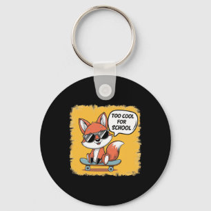 Llavero Zorro de skateboarding de moda Too Cool For School