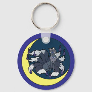 Llavero Zorro plateado de nueve colas (Kitsune)