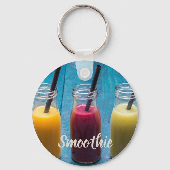 Llavero Zumo de smoothie bebida mango naranja kiwi regalo (Anverso)