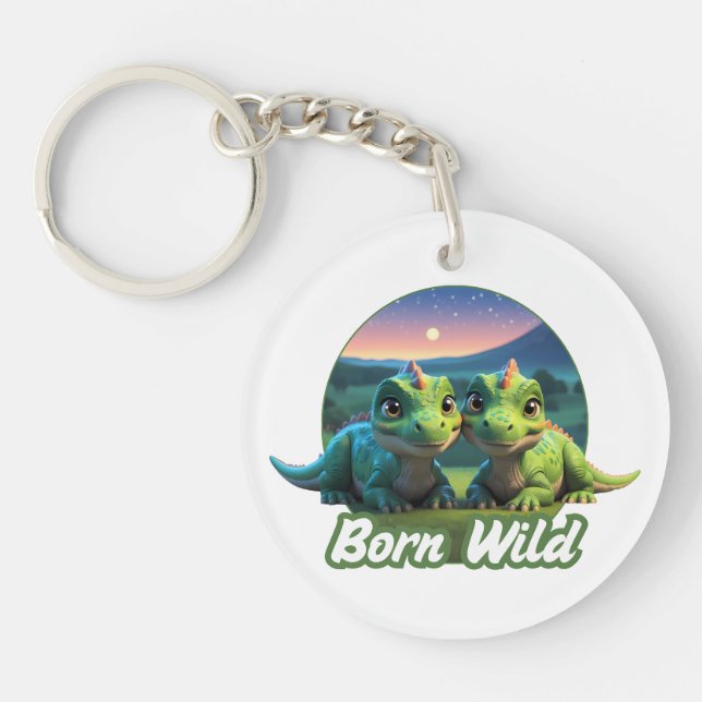 Llavero Zwei kleine Dinos - Born Wild  (Frente)