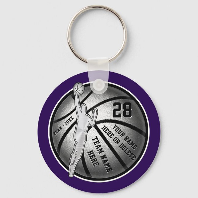 Llaveros Baratos de Baloncesto Tus COLORES, 4 Caja (Anverso)