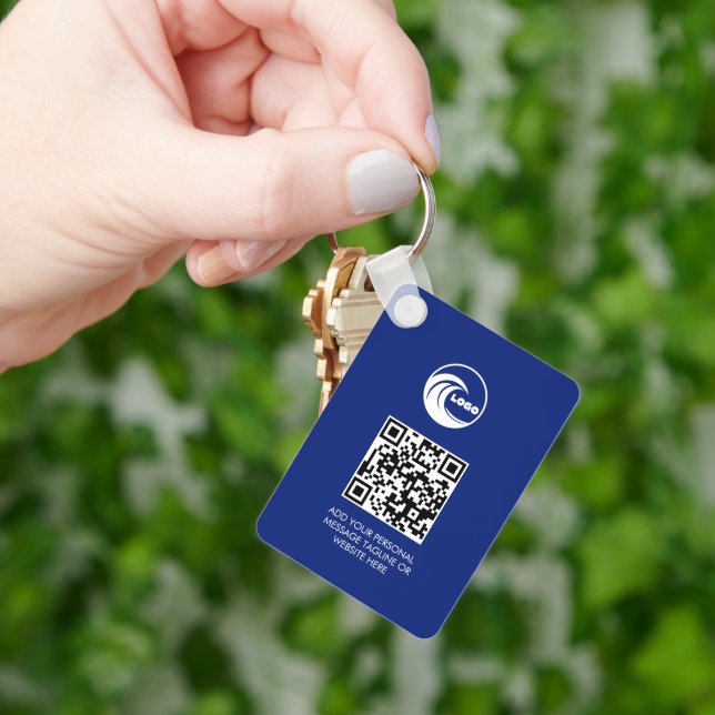 Llaveros Código QR Logo Empresarial Profesional Az (Mano)