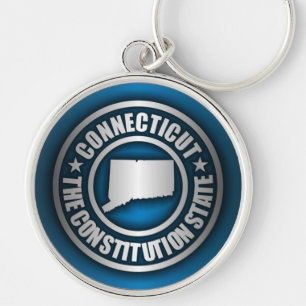 Llaveros de acero de "Connecticut" (azules)
