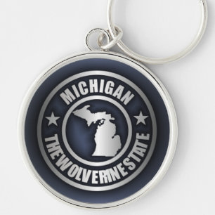 Llaveros de acero de "Michigan" (azules)