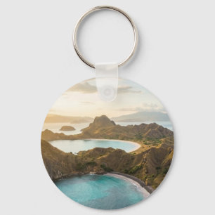 Llaveros de paisaje al atardecer de la isla de Pad