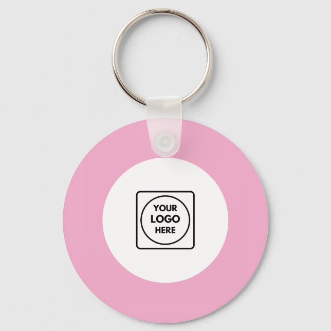Llaveros de promoción con código QR y logo en rosa (Anverso)