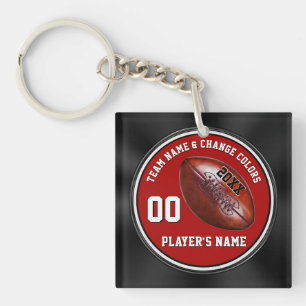 Llaveros de regalos de fútbol negro rojo y blanco