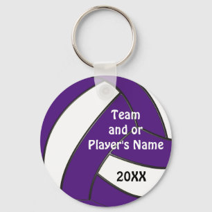 Llaveros de voleibol personalizados de color púrpu
