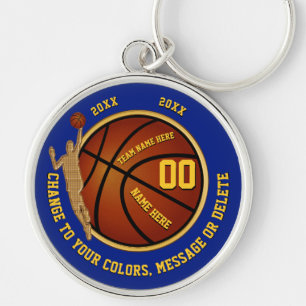 Llaveros del baloncesto del azul y del oro,