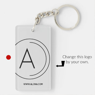 Llaveros empresariales minimalistas logotipo negro