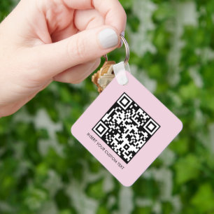 Llaveros Modernos Minimalistas Código QR Texto Per