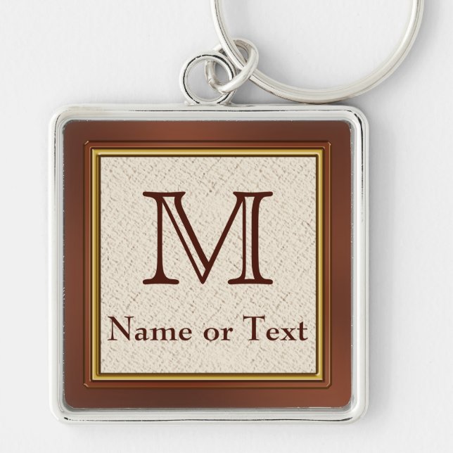 Llaveros Personalizados con Monograma para Hombres (Frente)