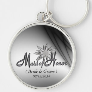 Llaveros personalizados de Dama de Honor en negro