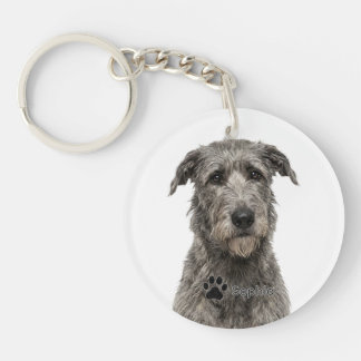 Llaveros personalizados de perro lobo irlandés gri