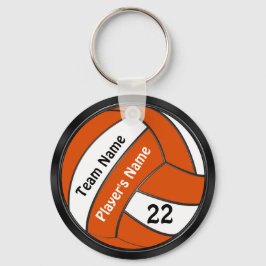 Llaveros Personalizados de Voleibol Negros y Naran