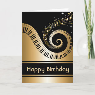Llaves del piano y notas de oro de la música del
