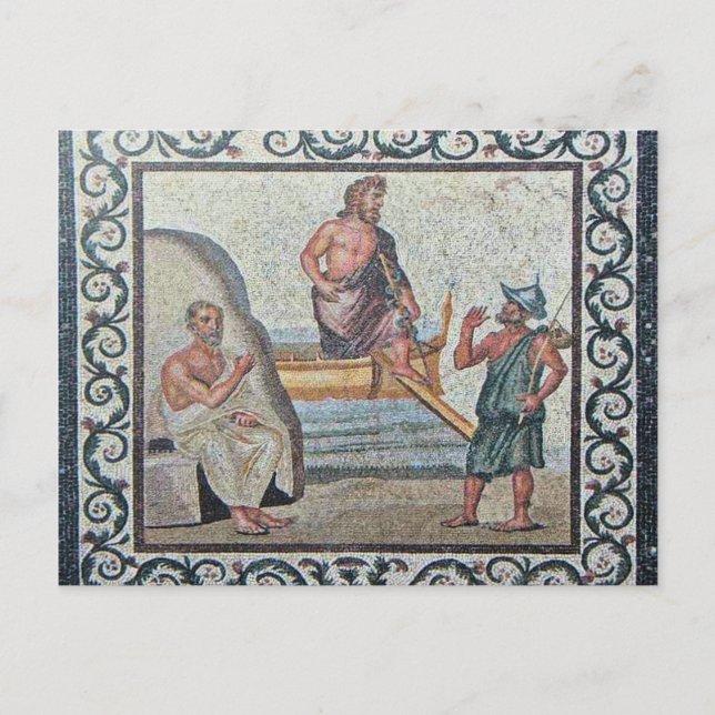 Llegada de la postal de Asklepios Mosaic Kos Islan (Anverso)
