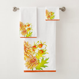 Llegada de otoño a un set de toallas de baño