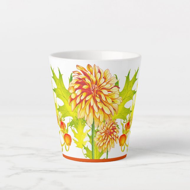 Llegada de otoño a una pequeña taza de latte (Anverso)