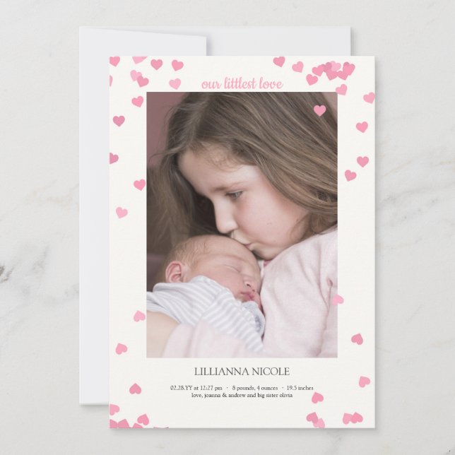 Llegó en nuestro anuncio del nacimiento de la foto (Anverso)